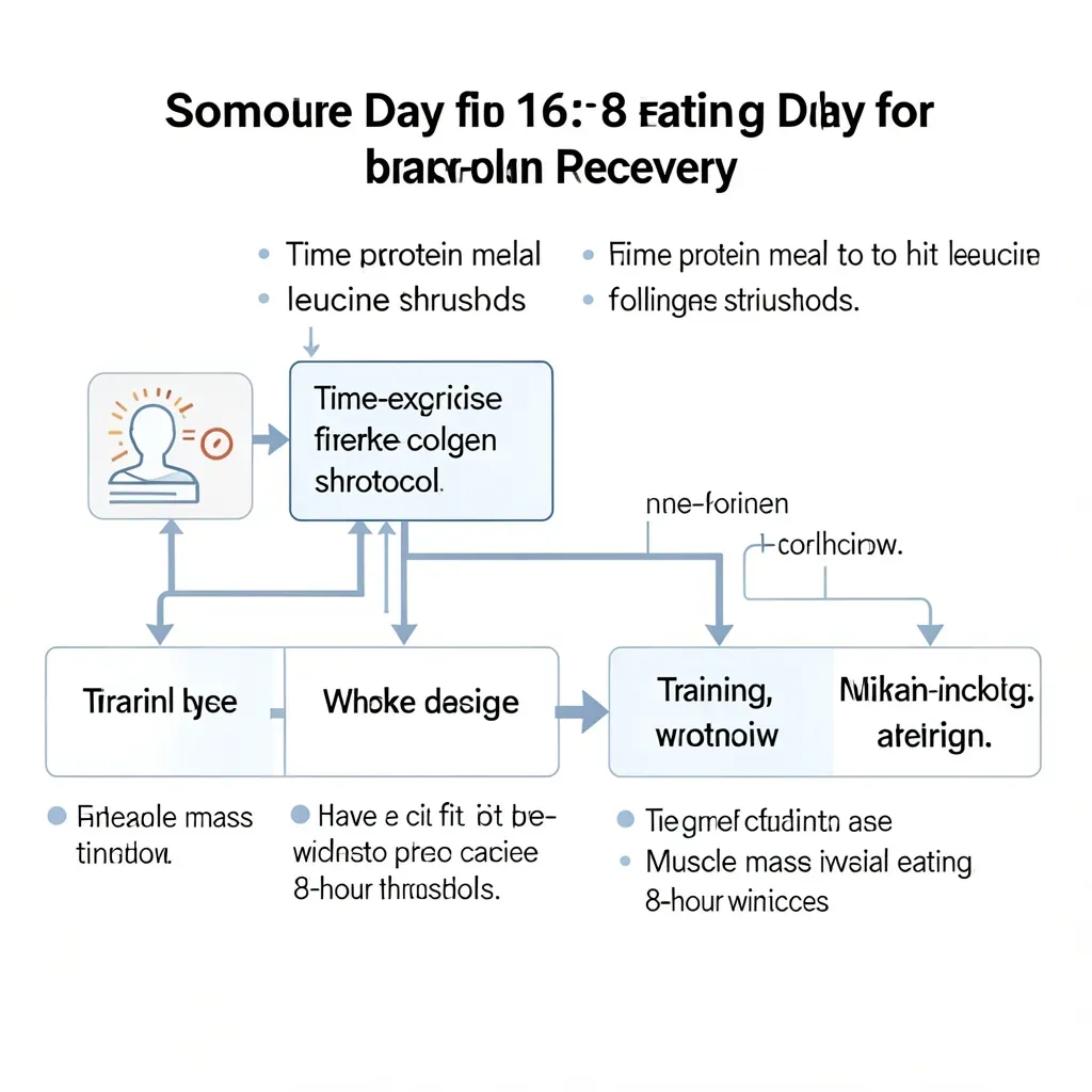 Walkthrough of how to structure a 16:8 eating day for someone in back pain recovery — including how to time protein meals to hit leucine thresholds, where to fit the pre-exercise collagen protocol, and how to handle training, work, and social eating within an 8-hour window. Address the muscle mass preservation concern explicitly.