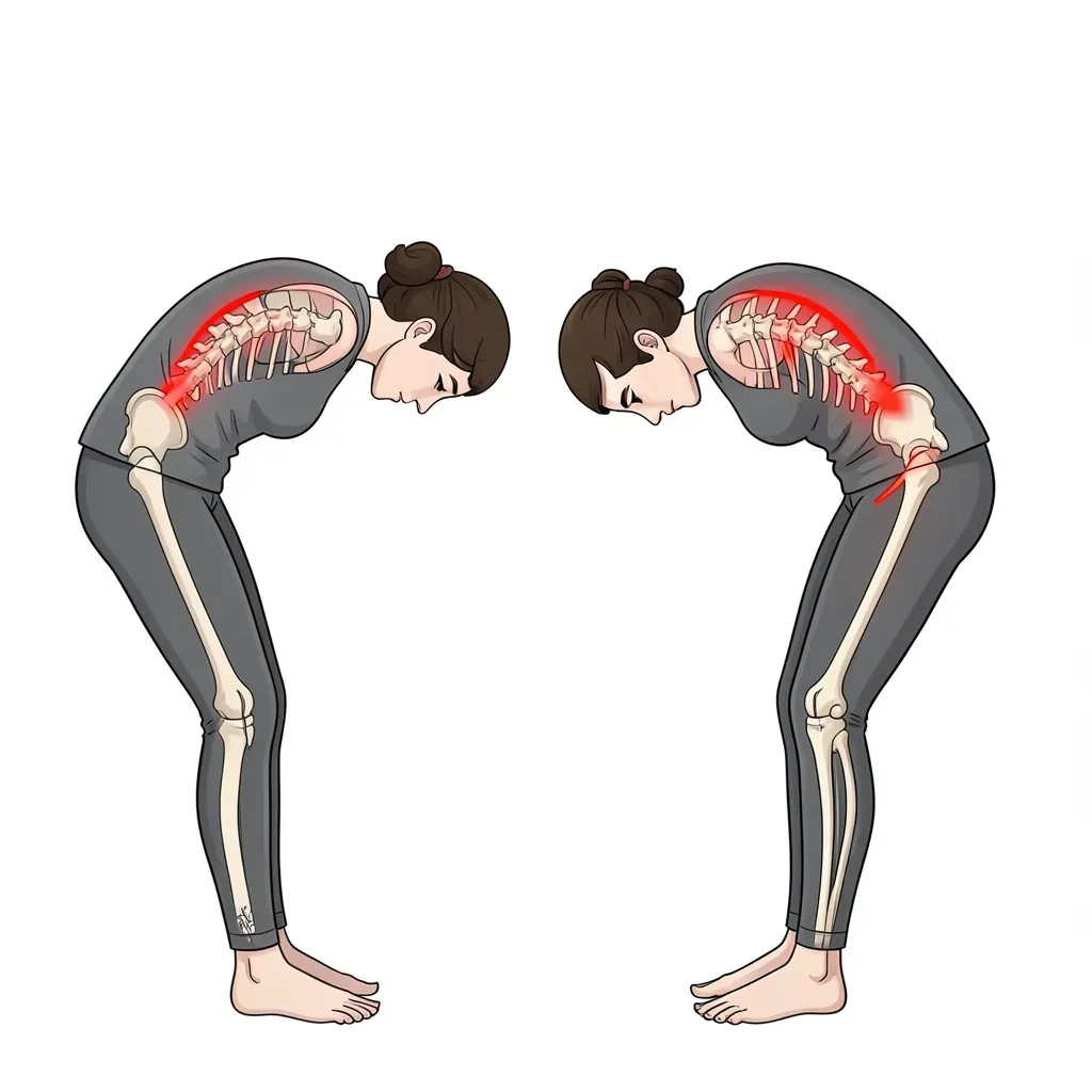Lumbopelvic Rhythm: Normal vs. Hip-Restricted Forward Bending