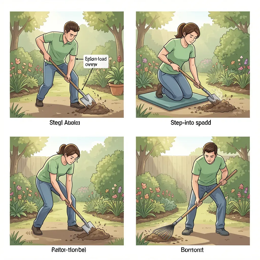 Garden Work Posture: Digging, Weeding, Raking