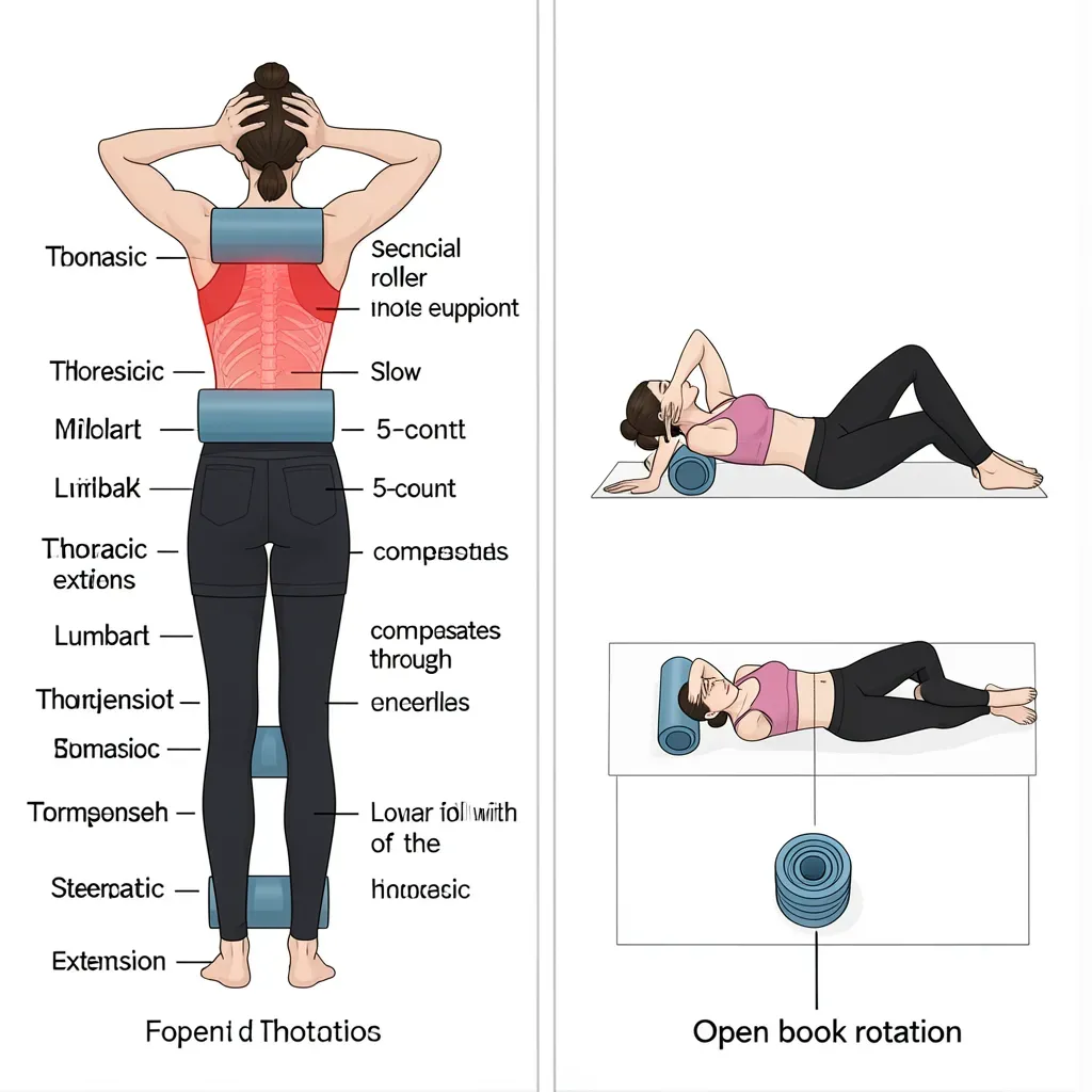 Thoracic Foam Roller Mobilization and Open Book Rotation